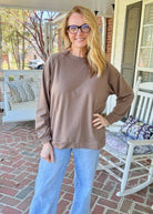 French Terry Raglan Pullover - Mocha - Jimberly's Boutique-Olive Branch-Mississippi