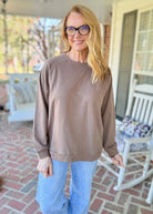 French Terry Raglan Pullover - Mocha - Jimberly's Boutique-Olive Branch-Mississippi