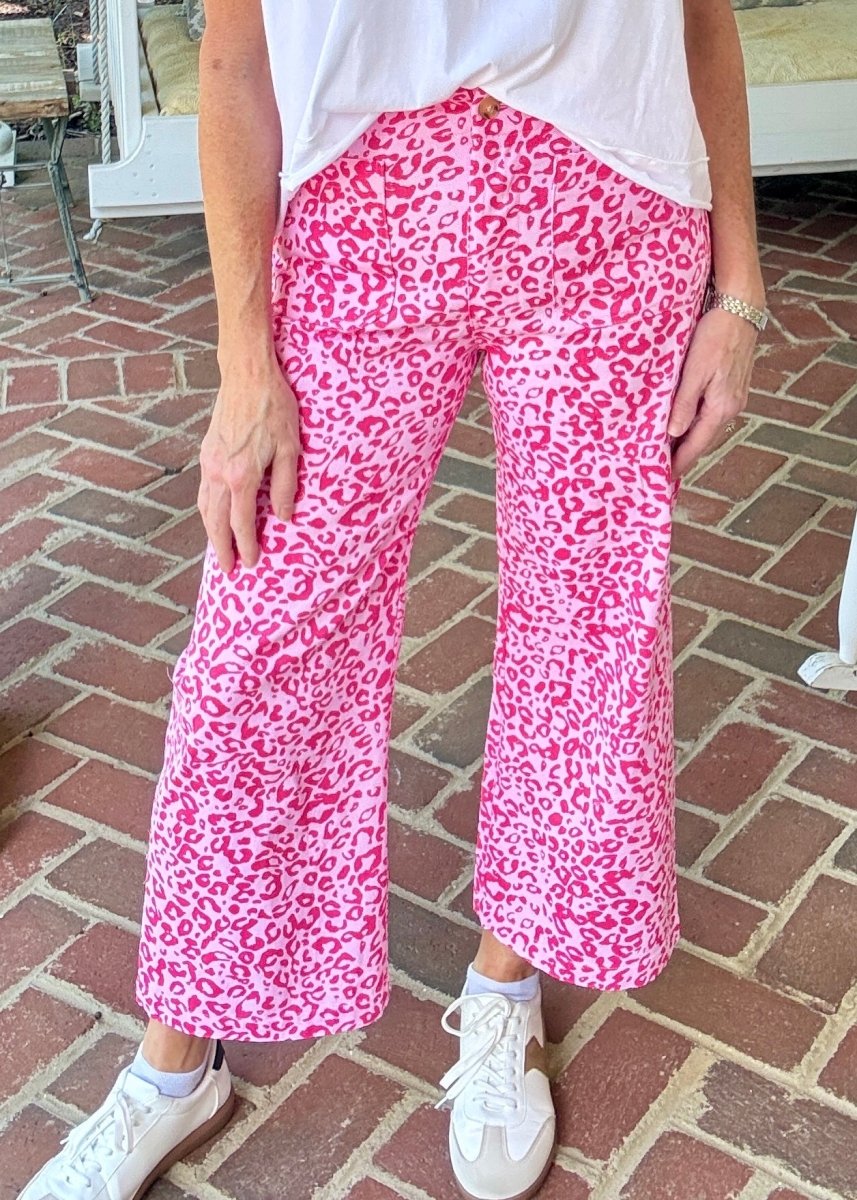 Front Pocket Cropped Pants - Pink Leopard - Jimberly's Boutique - Olive Branch - Mississippi