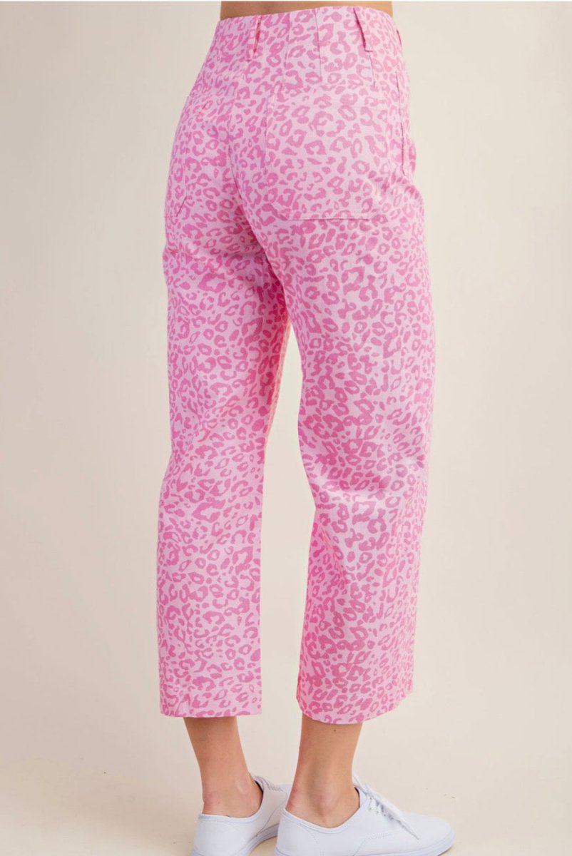 Front Pocket Cropped Pants - Pink Leopard - Jimberly's Boutique - Olive Branch - Mississippi