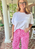 Front Pocket Cropped Pants - Pink Leopard - Jimberly's Boutique - Olive Branch - Mississippi