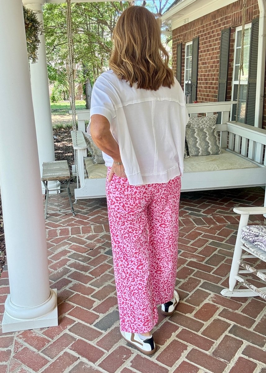 Front Pocket Cropped Pants - Pink Leopard - Jimberly's Boutique - Olive Branch - Mississippi