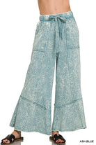 Gemini Mineral Washed Flare Pants - Ash Blue - casual pants -Jimberly's Boutique-Olive Branch-Mississippi