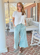 Gemini Mineral Washed Flare Pants - Ash Blue - casual pants -Jimberly's Boutique-Olive Branch-Mississippi