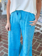 Gemini Mineral Washed Flare Pants - Deep Sky - casual pants -Jimberly's Boutique-Olive Branch-Mississippi