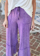 Gemini Mineral Washed Flare Pants - Violet - casual pants - Jimberly's Boutique - Olive Branch - Mississippi