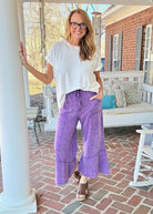 Gemini Mineral Washed Flare Pants - Violet - casual pants - Jimberly's Boutique - Olive Branch - Mississippi