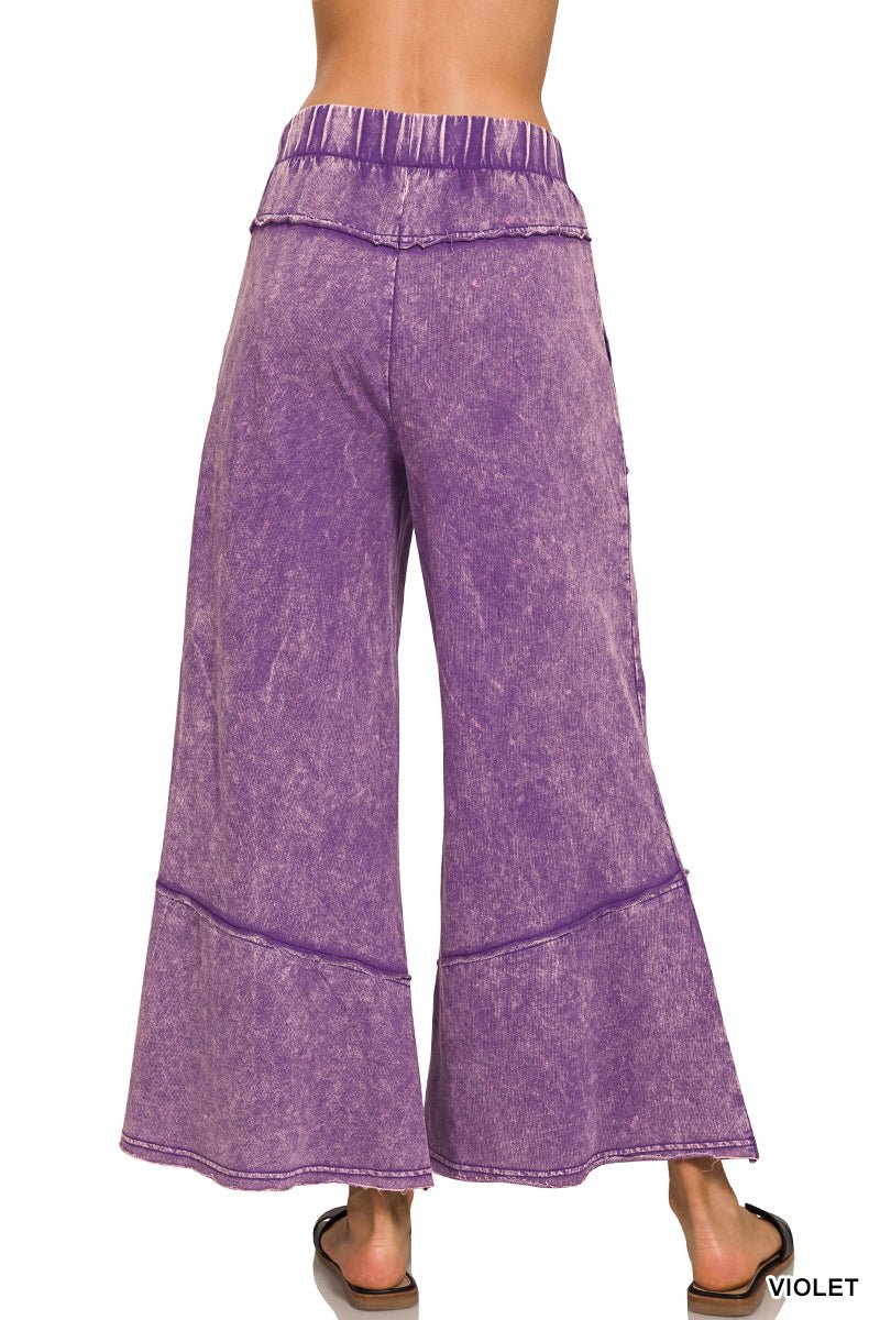 Gemini Mineral Washed Flare Pants - Violet - casual pants - Jimberly's Boutique - Olive Branch - Mississippi
