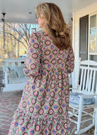 Geo Print Long Sleeve Maxi Dress - Maxi Dress - Jimberly's Boutique - Olive Branch - Mississippi