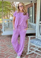 Georgia Melange Pants Set - Plum - pants set - Jimberly's Boutique - Olive Branch - Mississippi