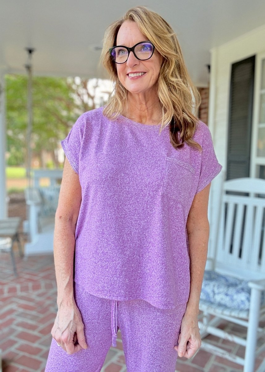 Georgia Melange Pants Set - Plum - pants set - Jimberly's Boutique - Olive Branch - Mississippi