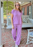 Georgia Melange Pants Set - Plum - pants set - Jimberly's Boutique - Olive Branch - Mississippi