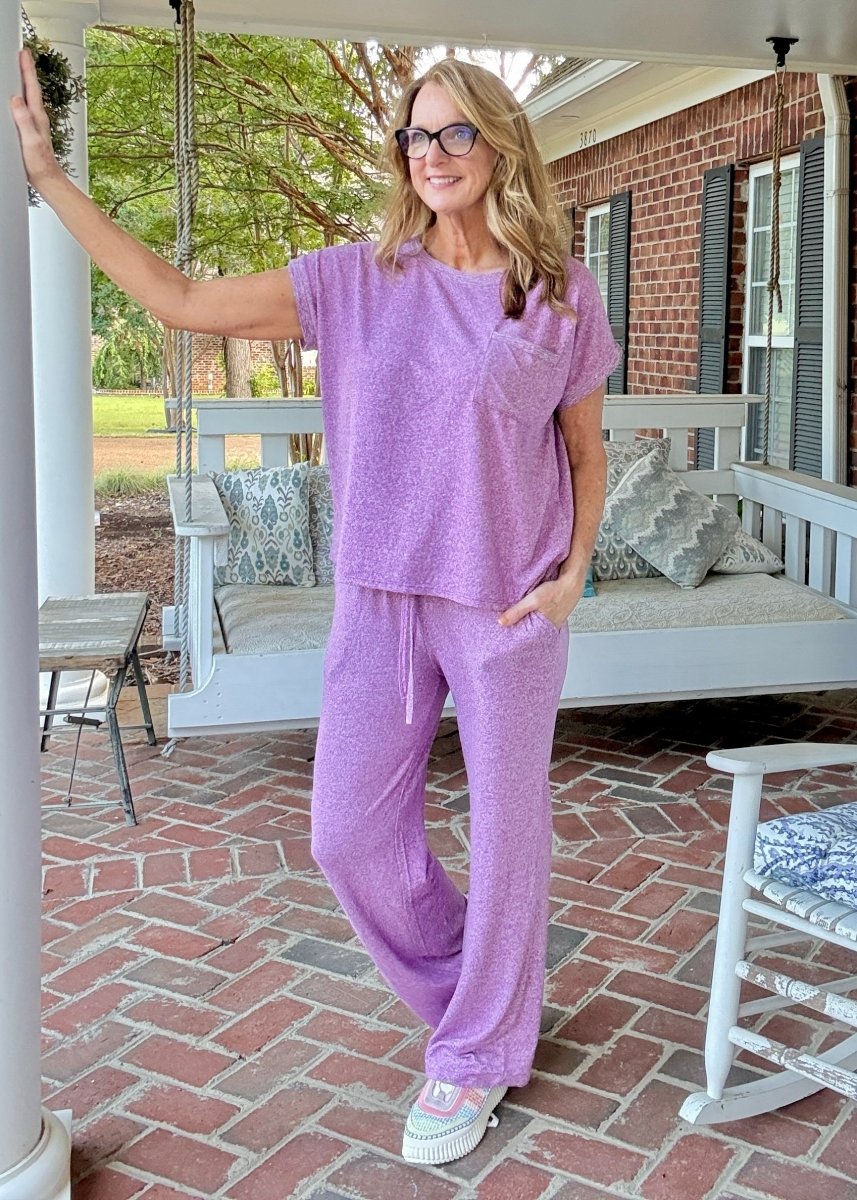 Georgia Melange Pants Set - Plum - pants set - Jimberly's Boutique - Olive Branch - Mississippi