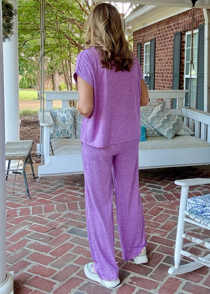 Georgia Melange Pants Set - Plum - pants set - Jimberly's Boutique - Olive Branch - Mississippi