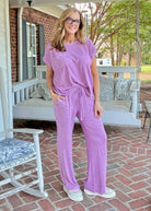 Georgia Melange Pants Set - Plum - pants set - Jimberly's Boutique - Olive Branch - Mississippi