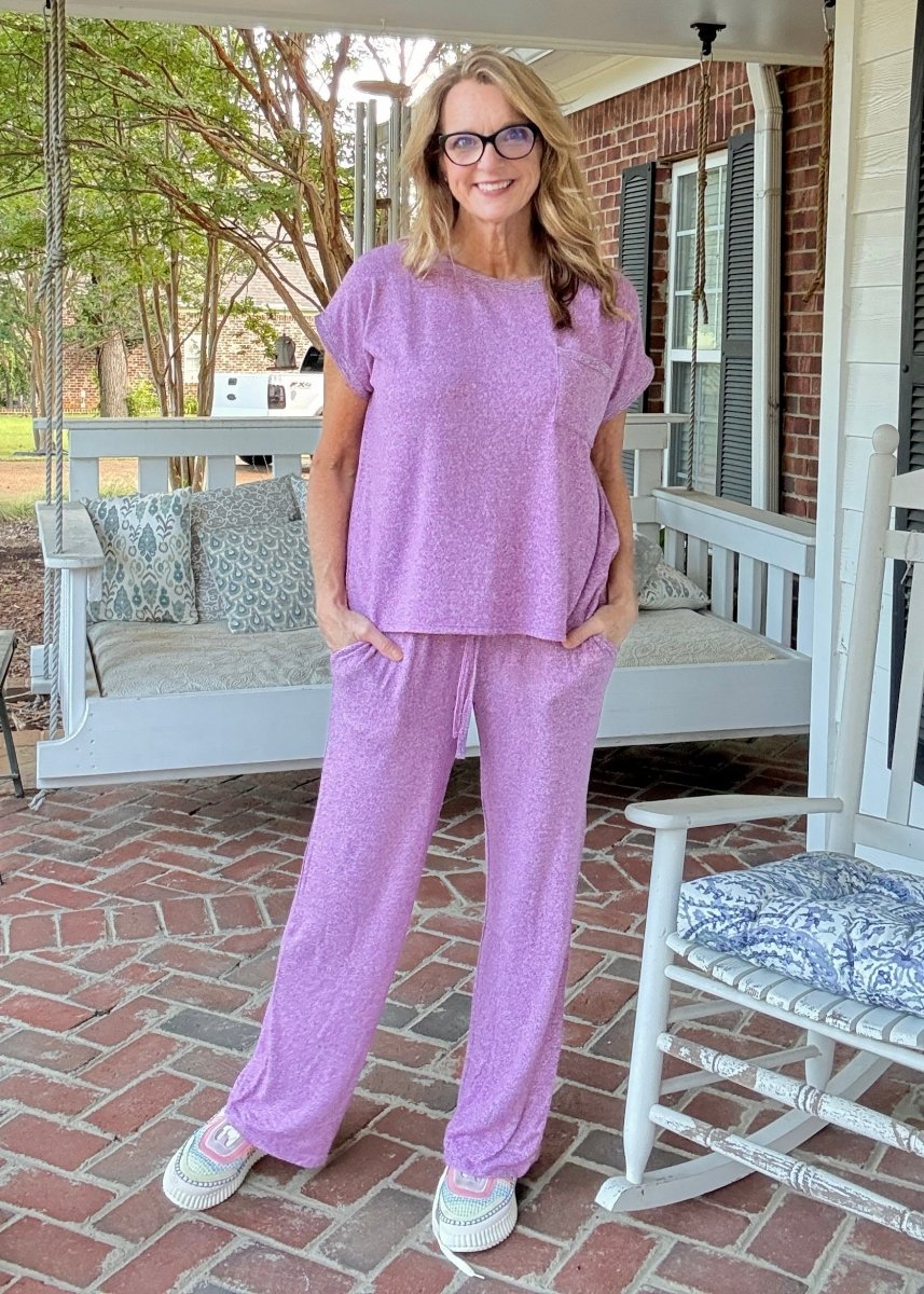 Georgia Melange Pants Set - Plum - pants set - Jimberly's Boutique - Olive Branch - Mississippi