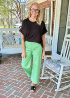 Gigio Cropped Pants - Apple Green - Casual Pants - Jimberly's Boutique - Olive Branch - Mississippi