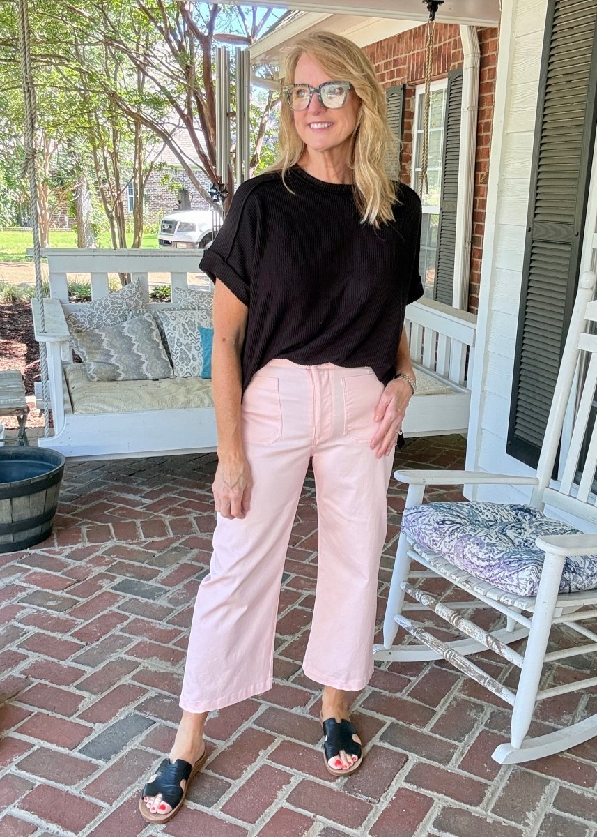 Gigio Cropped Pants - Pink - Jimberly's Boutique - Olive Branch - Mississippi