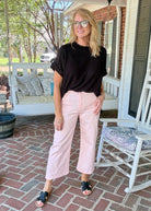 Gigio Cropped Pants - Pink - Jimberly's Boutique - Olive Branch - Mississippi