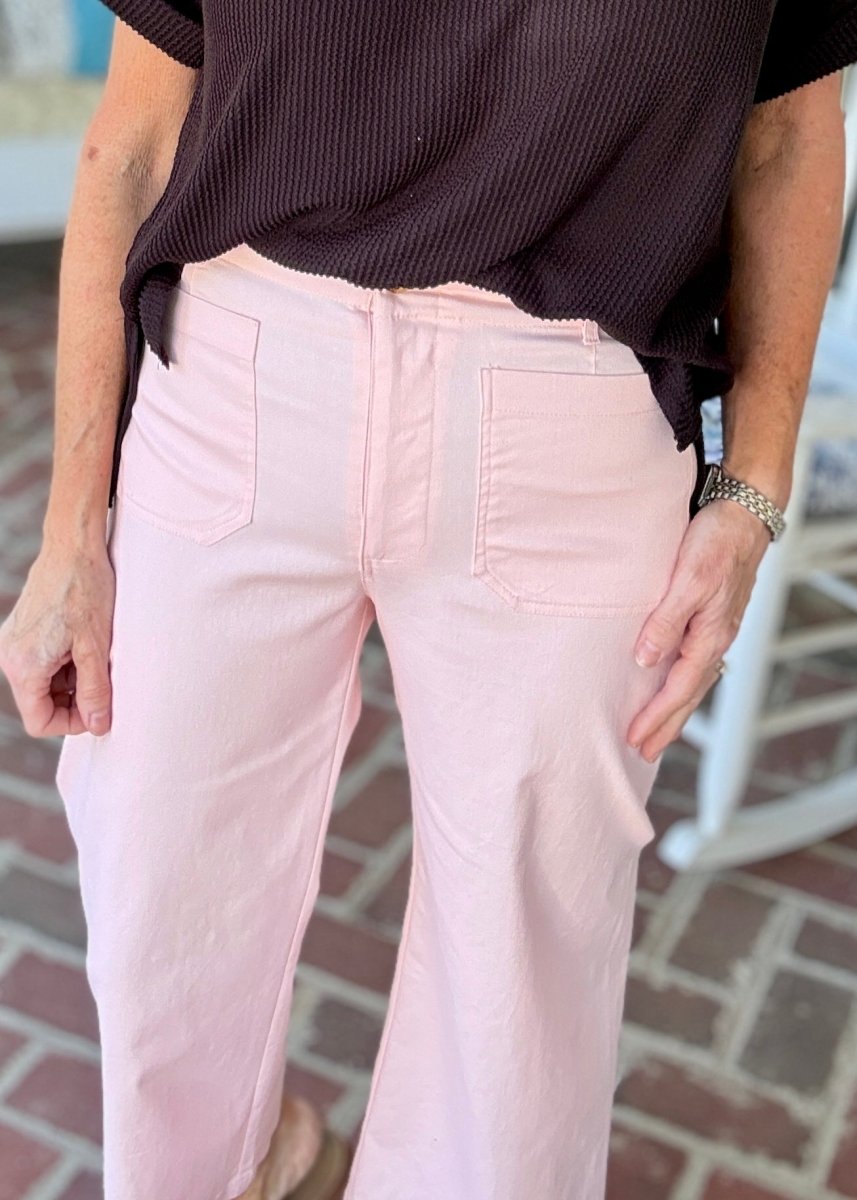 Gigio Cropped Pants - Pink - Jimberly's Boutique - Olive Branch - Mississippi