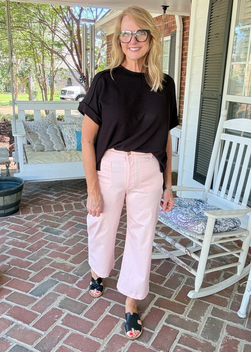 Gigio Cropped Pants - Pink - Jimberly's Boutique - Olive Branch - Mississippi