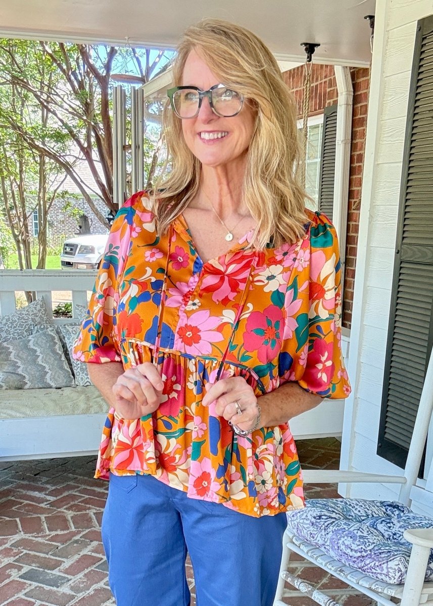 Ginger Floral Baby Doll Top | Umgee - Umgee Top -Jimberly's Boutique-Olive Branch-Mississippi