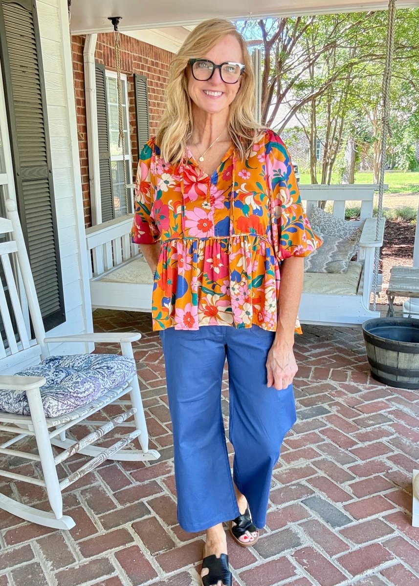 Ginger Floral Baby Doll Top | Umgee - Umgee Top -Jimberly's Boutique-Olive Branch-Mississippi