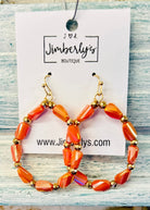 Glass Jewel Beaded Teardrop | Earrings | Orange - earrings -Jimberly's Boutique-Olive Branch-Mississippi