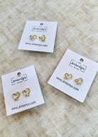 Golden Small Heart Shaped Earrings - Earrings - Jimberly's Boutique - Olive Branch - Mississippi