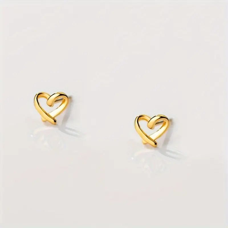 Golden Small Heart Shaped Earrings - Earrings - Jimberly's Boutique - Olive Branch - Mississippi
