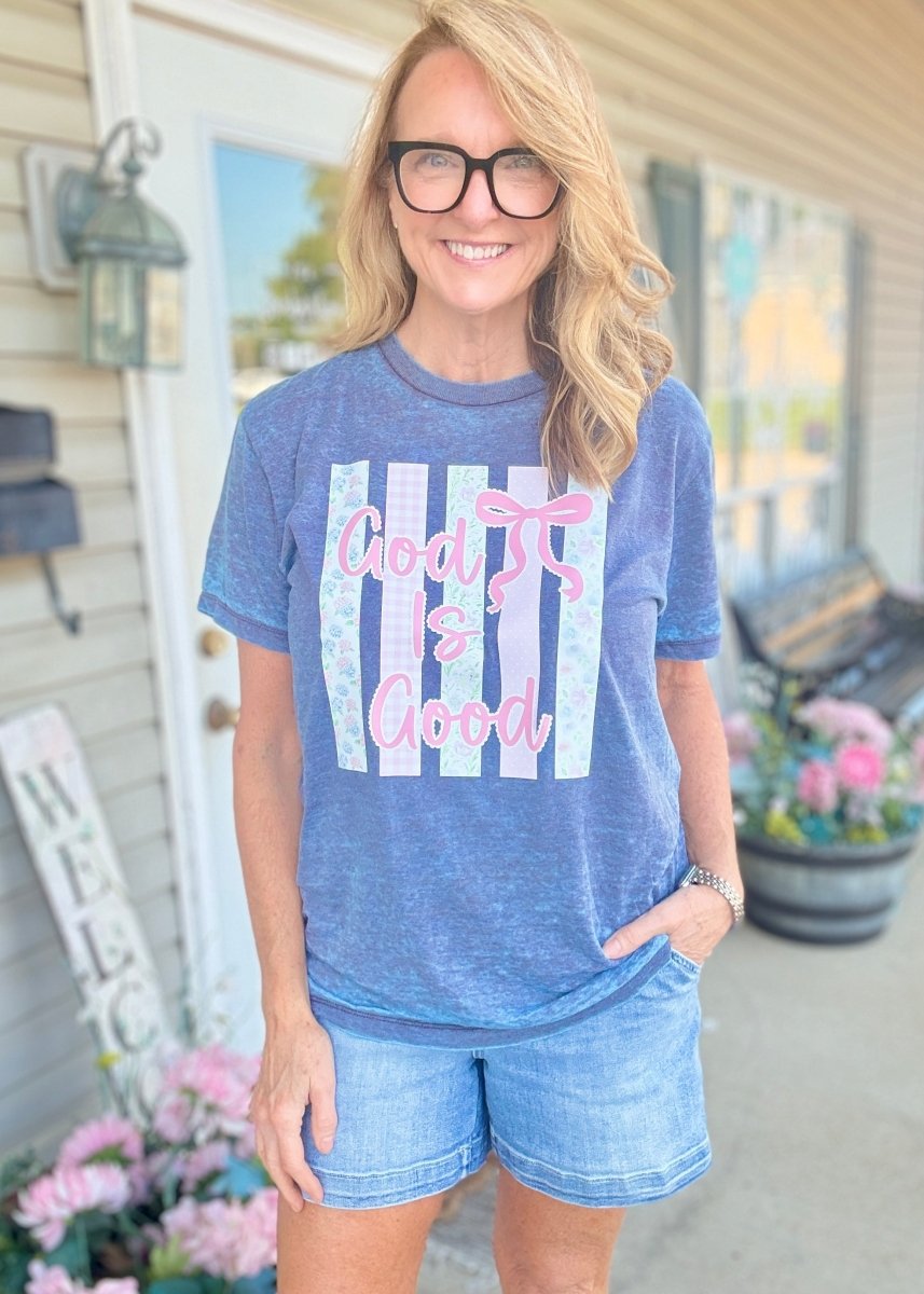 Good Is Good | Graphic Tee | Blue Colortone - Graphic Tee -Jimberly's Boutique-Olive Branch-Mississippi