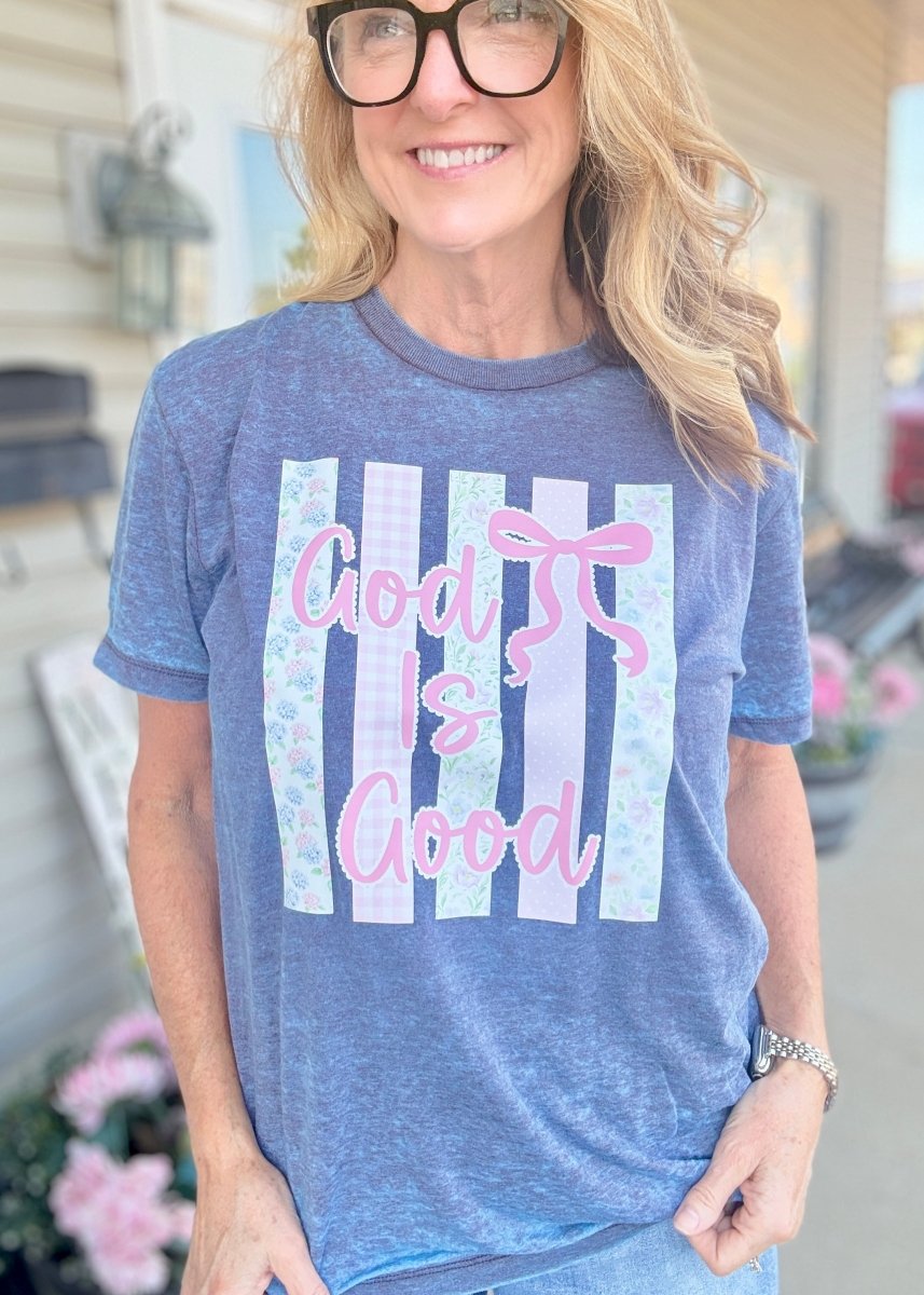 Good Is Good | Graphic Tee | Blue Colortone - Graphic Tee -Jimberly's Boutique-Olive Branch-Mississippi