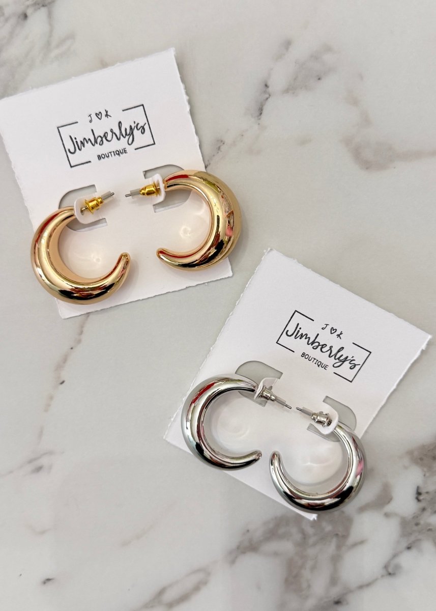 Gradual Thick Metal Hoop Earrings - Earrings - Jimberly's Boutique - Olive Branch - Mississippi