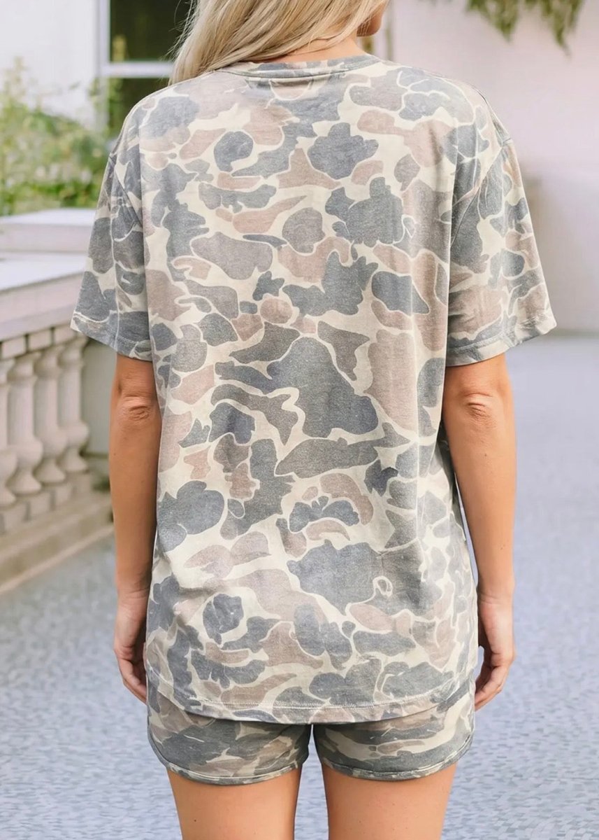 Gray Camouflage Shorts Set - short set -Jimberly's Boutique-Olive Branch-Mississippi