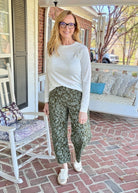 Green Paisley Barrel Pants - Barrel Jeans/Pants -Jimberly's Boutique-Olive Branch-Mississippi