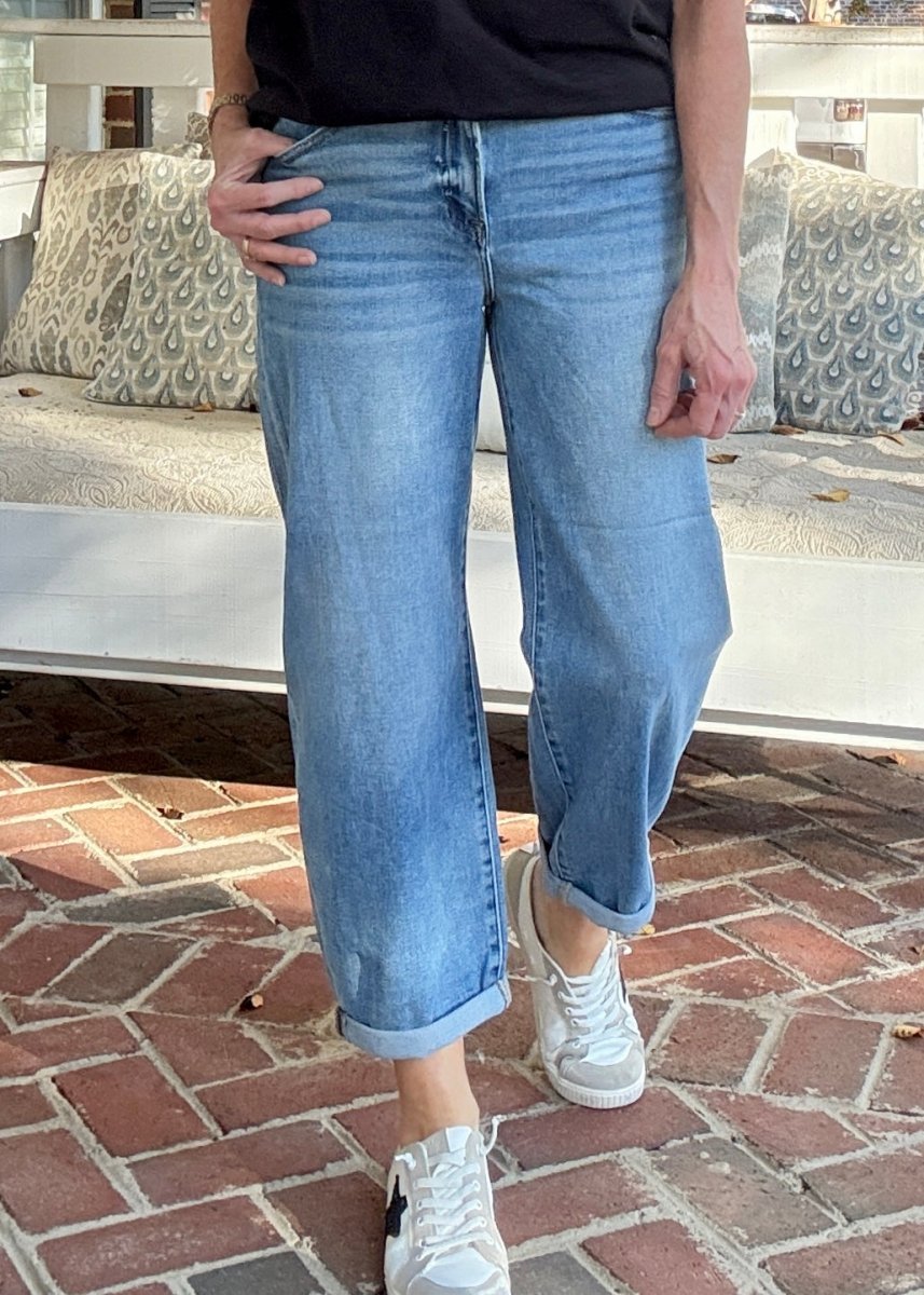 Gunnison Mild Barrel Cuffed Jeans | Risen - risen jeans - Jimberly's Boutique - Olive Branch - Mississippi