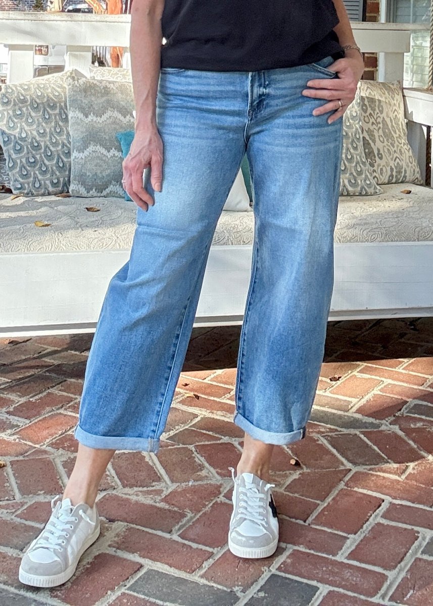 Gunnison Mild Barrel Cuffed Jeans | Risen - risen jeans - Jimberly's Boutique - Olive Branch - Mississippi