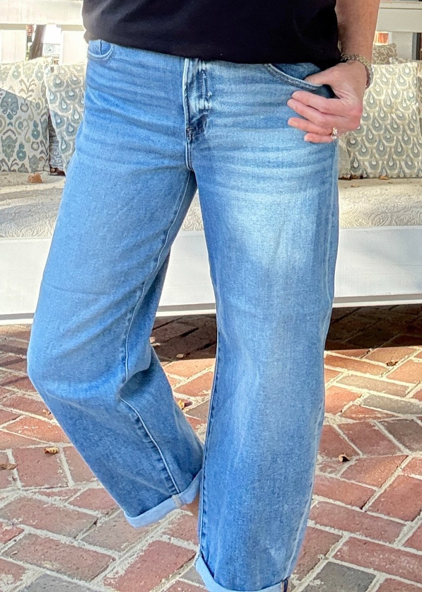 Gunnison Mild Barrel Cuffed Jeans | Risen - risen jeans - Jimberly's Boutique - Olive Branch - Mississippi