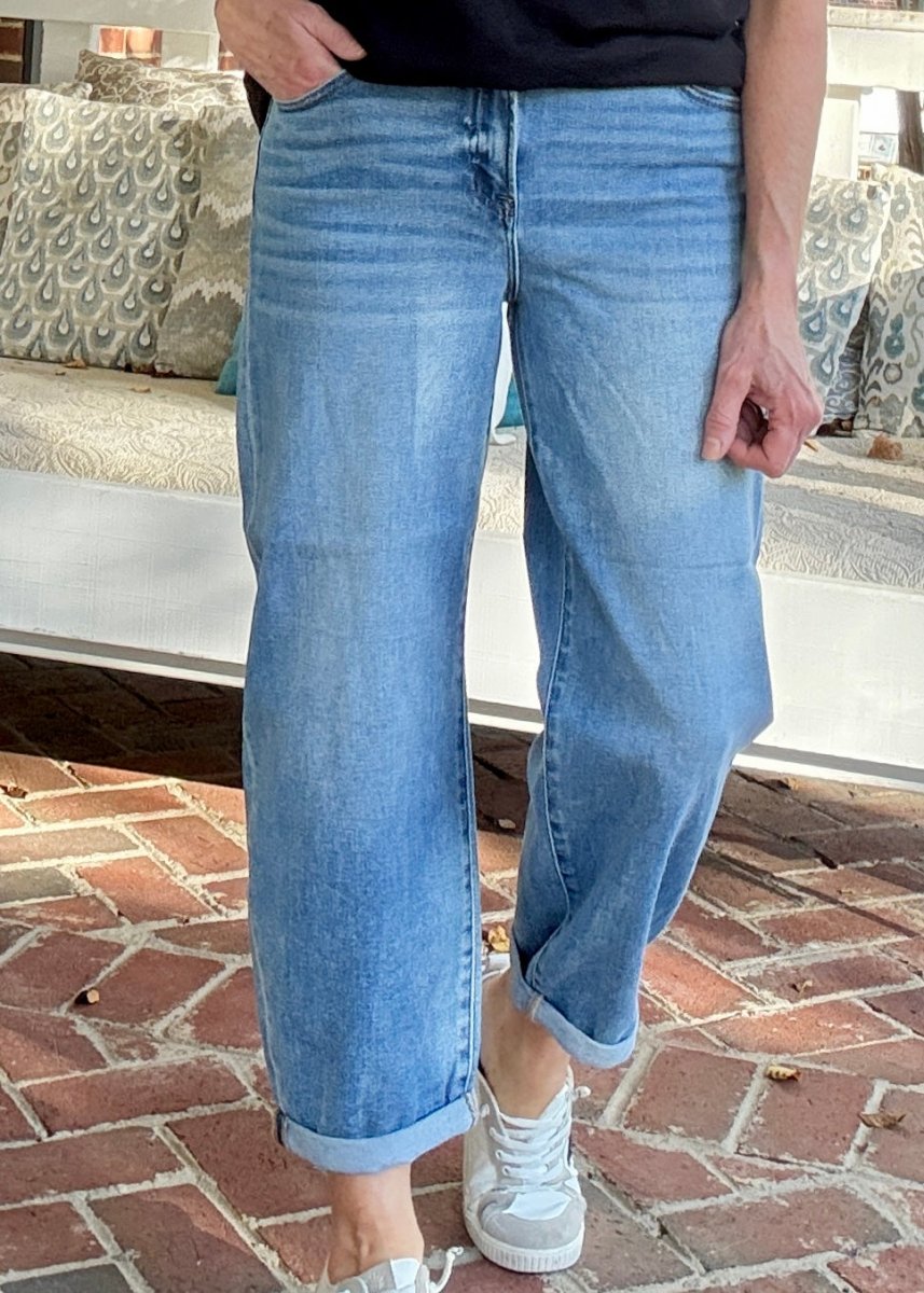 Gunnison Mild Barrel Cuffed Jeans | Risen - risen jeans - Jimberly's Boutique - Olive Branch - Mississippi