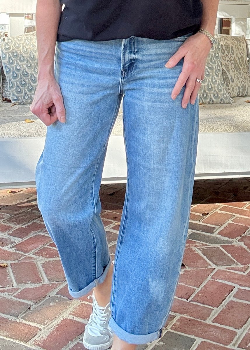 Gunnison Mild Barrel Cuffed Jeans | Risen - risen jeans - Jimberly's Boutique - Olive Branch - Mississippi