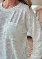 Hacci Long Sleeve Top - Ivory - Casual Top - Jimberly's Boutique - Olive Branch - Mississippi