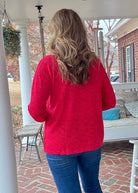 Hacci Long Sleeve Top - Red - Casual Top - Jimberly's Boutique - Olive Branch - Mississippi