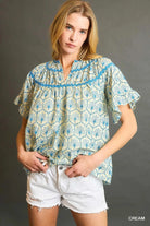 Hadley Eyelet Fabric Top - Cream | Umgee - Umgee Top - Jimberly's Boutique - Olive Branch - Mississippi