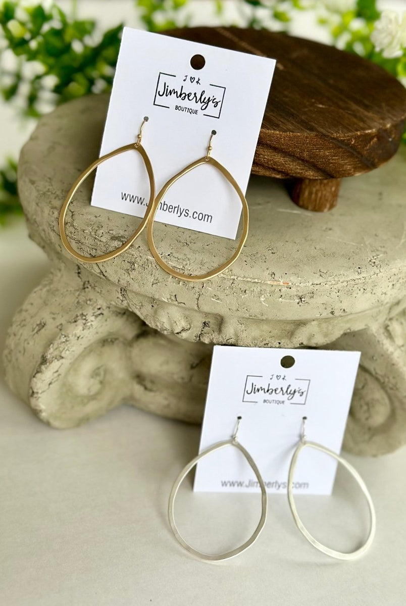 Hammered Drop Earrings - earrings -Jimberly's Boutique-Olive Branch-Mississippi