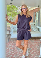 Hamptons French Terry Short Set - Black - short set - Jimberly's Boutique - Olive Branch - Mississippi