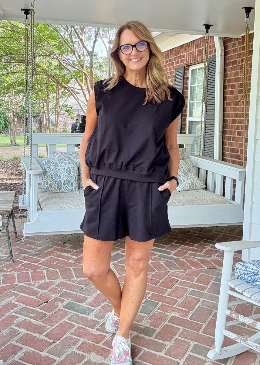 Hamptons French Terry Short Set - Black - short set - Jimberly's Boutique - Olive Branch - Mississippi
