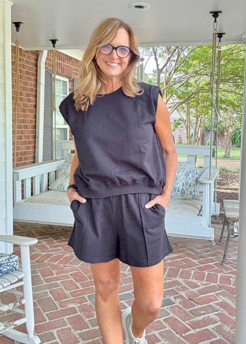 Hamptons French Terry Short Set - Black - short set - Jimberly's Boutique - Olive Branch - Mississippi