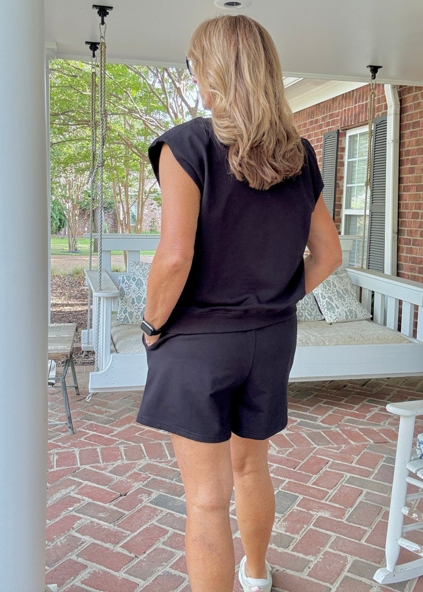 Hamptons French Terry Short Set - Black - short set - Jimberly's Boutique - Olive Branch - Mississippi