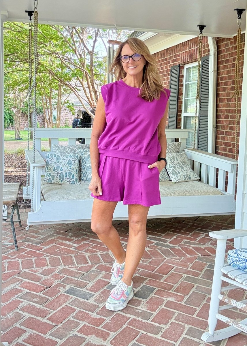 Hamptons French Terry Short Set - Lt Plum - short set - Jimberly's Boutique - Olive Branch - Mississippi