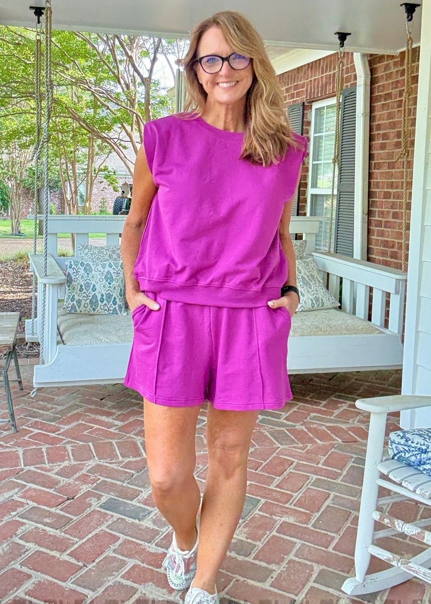 Hamptons French Terry Short Set - Lt Plum - short set - Jimberly's Boutique - Olive Branch - Mississippi